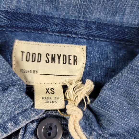Todd Snyder Medium Indigo Rugby Polo Shirt size XS Blue Long Sleeve NWT $158 - Picture 9 of 13